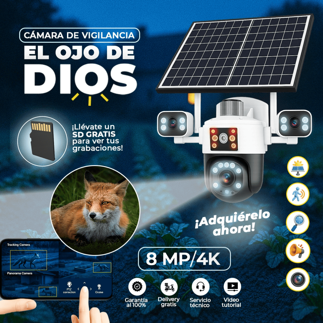 CAMARA SOLAR CON CHIP DE 4 LENTES "OJO DE DIOS"