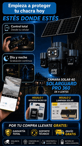 CAMARA PULPO SOLARGUARD PRO 360ª CON CHIP DE 4 LENTES